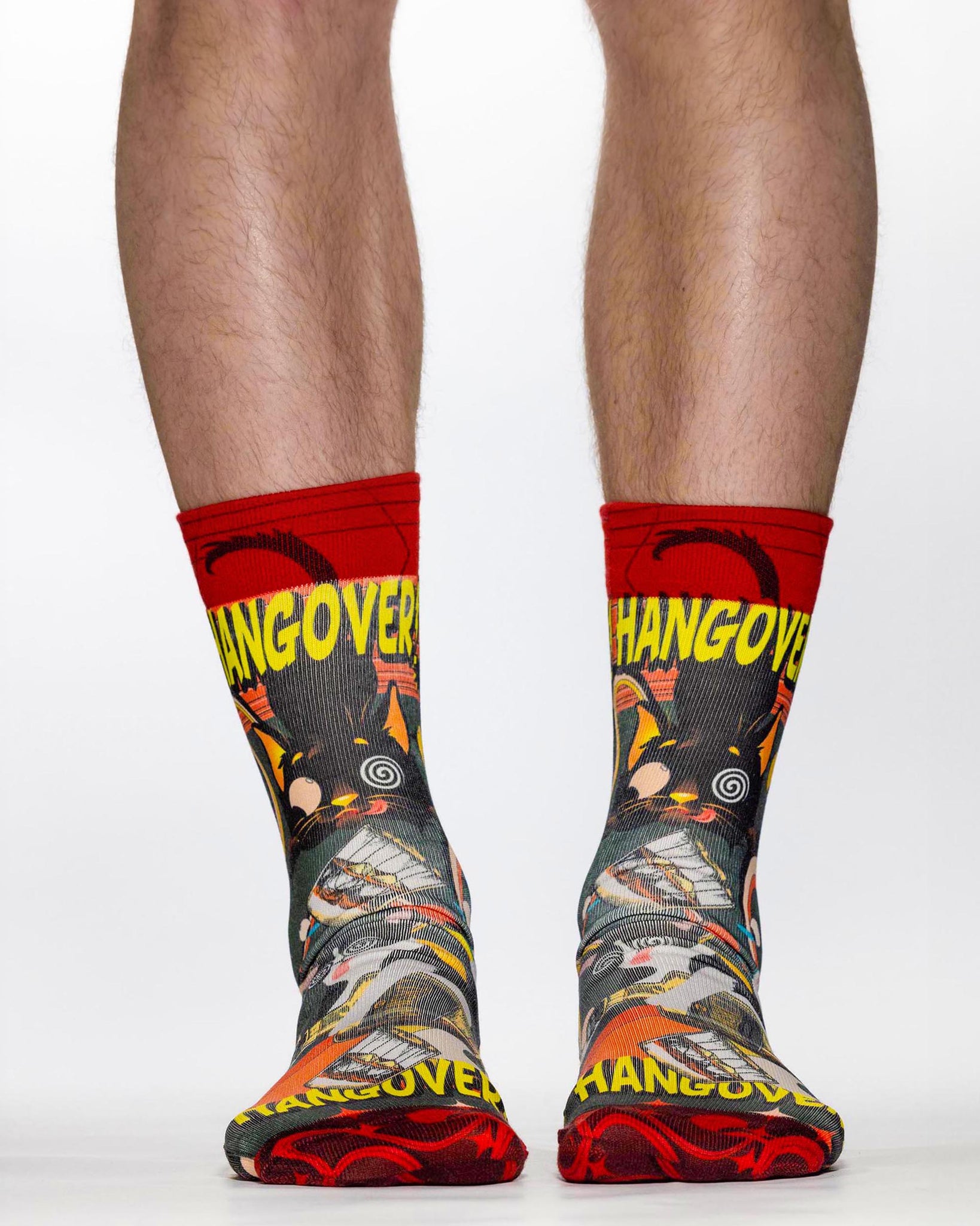 Hangover Cat Man Sock